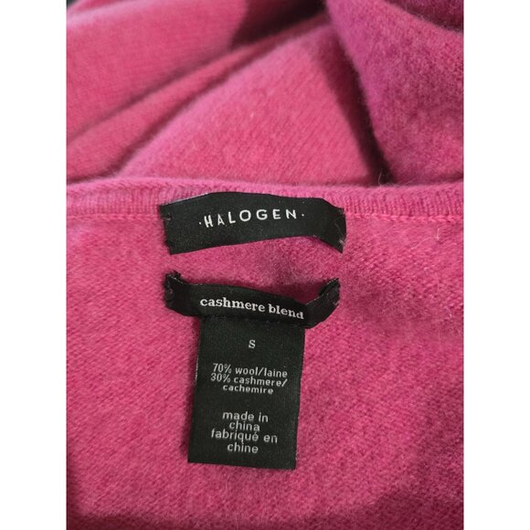 Halogen Women Pink Cashmere Wool Blend Sweater Size Small Soft Cozy Winter Fuzzy - Picture 5 of 9
